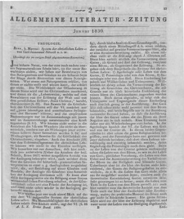 Nitzsch, K. I.: Nitzsch, K. I.: System der Christlichen Lehre. Für academische Vorlesungen. Bonn: Marcus [1829]. Für academische Vorlesungen. Bonn: Marcus [1829]