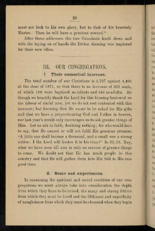 26-32, III. Our congregations