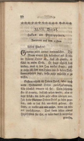 XLVII. Brief. Lukas an Philippinen