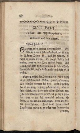 XLVII. Brief. Lukas an Philippinen
