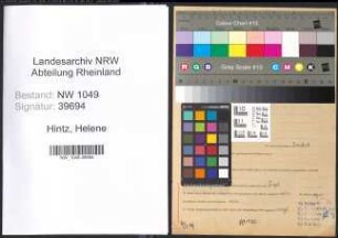 Entnazifizierung Helene Hintz , geb. 27.01.1889 ()