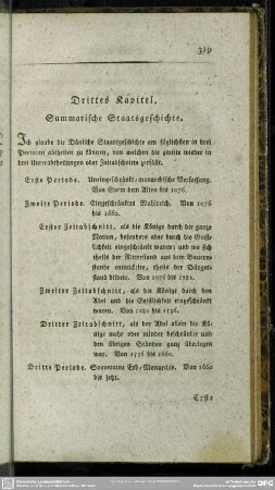 Drittes Kapitel. Summarische Staatsgeschichte