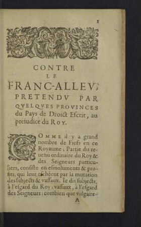 Contre le Franc-Alleu