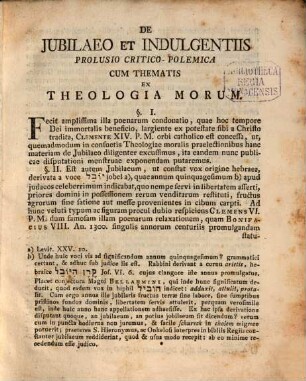 De iubilaeo et indulgentiis prolusio critico-polemica