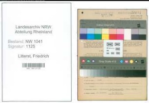 Entnazifizierung Friedrich Litterst , geb. 25.04.1895 (Bautechniker)