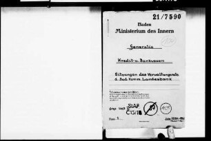 Sitzungen des Verwaltungsrats der Badischen Kommunalen Landesbank -Girozentrale- Freiburg
