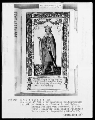 Welfenchronik — Philipp von Schwaben (1176-1208), Folio 45recto
