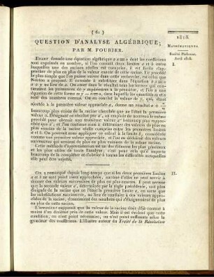Question D' Analyse Algébrique.