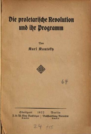 Die proletarische Revolution und ihr Programm