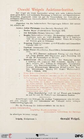Oswald Weigels Auktions-Institut