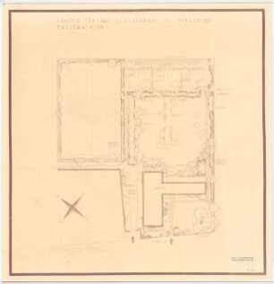 Garten am Postgebäude, Perleberg: Lageplan mit Gartenplan 1:200
