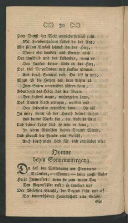 Hymne beym Sonnenuntergang