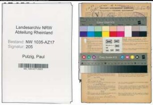 Entnazifizierung Paul Putzig , geb. 03.10.1903 (Kaufmaennischer Angestellter)