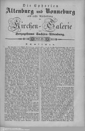 Schmirchau, Die Ephorie Ronneburg, Kauern (Beschluß), Meuselwitz : 58. Lieferung
