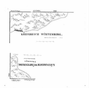 Kartenblatt SW XXII 3 SW XXII 4 Stand 1863 (Multiblatt 1:2500, nur hohenzollerischer Teil)