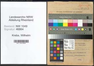 Entnazifizierung Wilhelm Krebs , geb. 01.06.1910 (Bankangestellter)