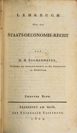Lehrbuch über das Staats-Oeconomie-Recht. 2