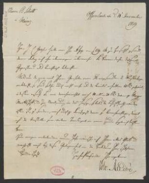 Brief an B. Schott's Söhne : 31.12.1819