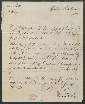 Brief an B. Schott's Söhne : 31.12.1819