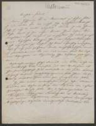 Brief von Emil Kratzmann an Unbekannt
