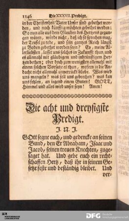 Die acht und dreysigste Predigt.