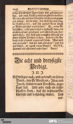 Die acht und dreysigste Predigt.