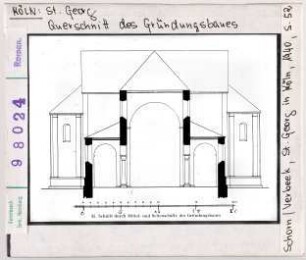 Köln: St. Georg, Querschnitt des Gründungsbaues