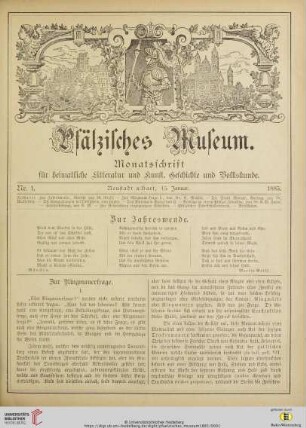 Nr.1 (15. Januar 1885)