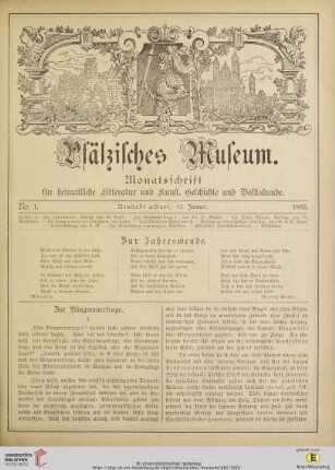Nr.1 (15. Januar 1885)
