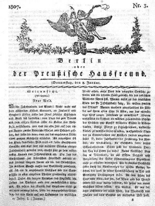 Nr. 3., 8. Januar 1807