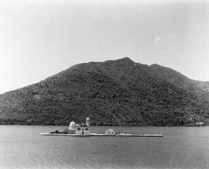 Bucht von Kotor : Blick zur kleinen Insel Gospa od Škrpjela (Maria vom Felsen)