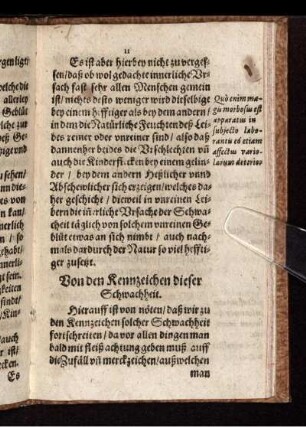 Von den Kennzeichen dieser Schwachheit.