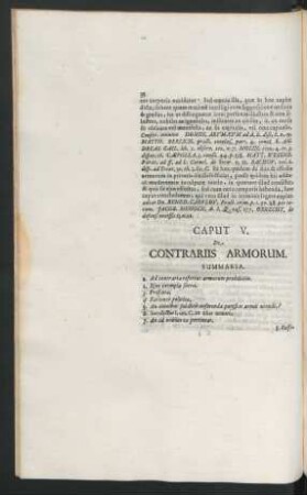 Caput V. De Contrariis Armorum.