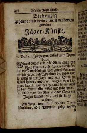 Siebenzig geheime und bisher meist verborgen gewesene Jäger-Künste.