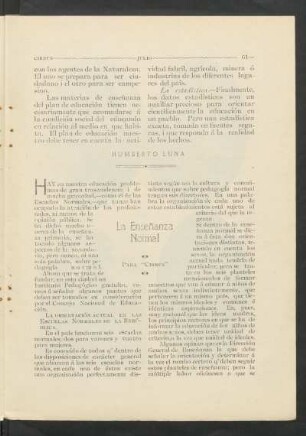 La enseñanza normal
