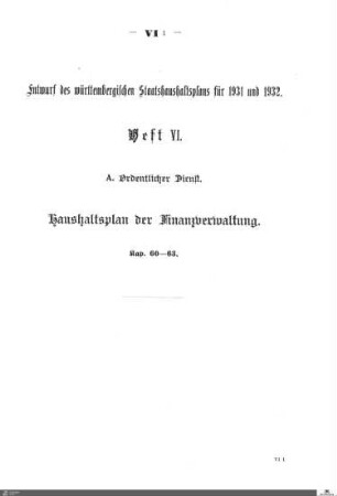 Staatshaushaltsplan 1931-1932, Heft 6