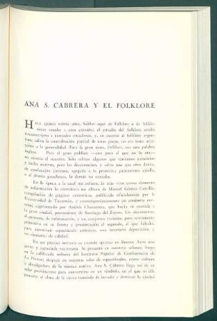 Ana S. Cabrera y el folklore