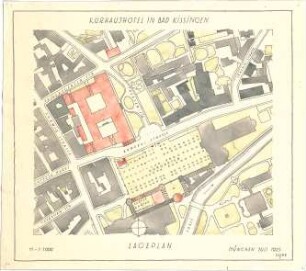 Fischer, Theodor; Bad Kissingen; Kurhaus-Hotel - Lageplan