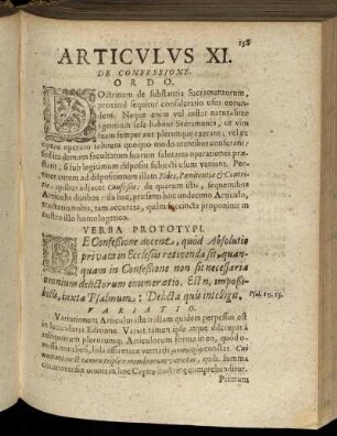 Articulus XI. De Confessione.