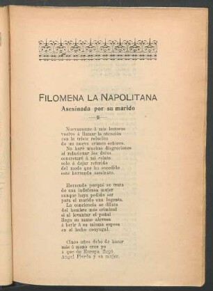 Filomena la Napolitana : Asesinada por su marido
