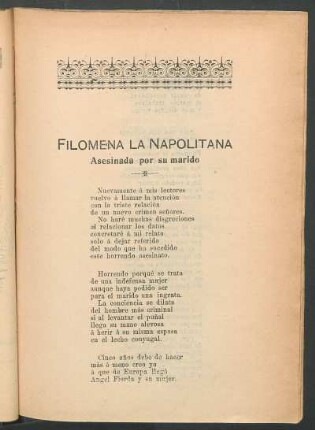 Filomena la Napolitana : Asesinada por su marido