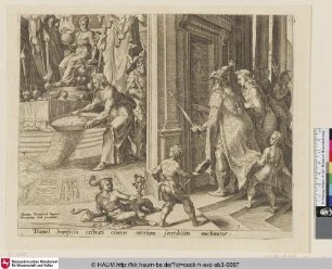 [Daniel Strewing Ashes in the Temple, and Cyrus Sealing the Door; Daniel verstreut Asche im Tempel und Kyros versiegelt die Tür]