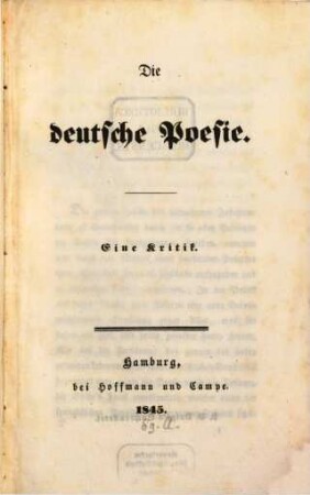 Die deutsche Poesie