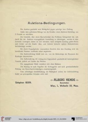 Auktions-Bedingungen