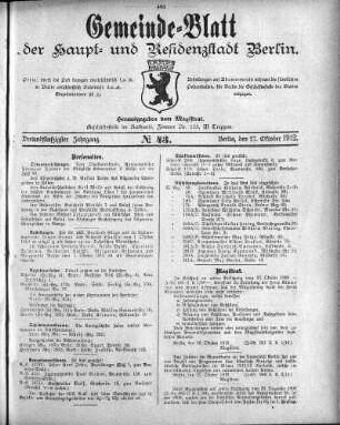 1912,43: No. 43, 27. Oktober 1912