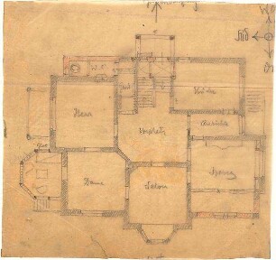 Fischer, Theodor; Forbach (Lothringen); Haus Hans Adt - Grundriss EG