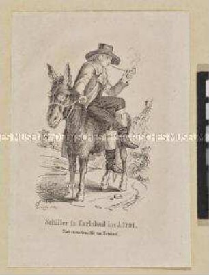 Friedrich Schiller in Karlsbad 1791 (auf einem Esel reitend)