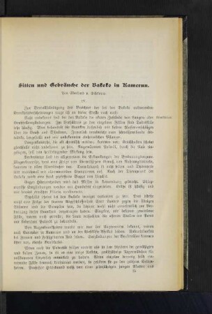 Sitten und Gebräuche der Bakoko in Kamerun.