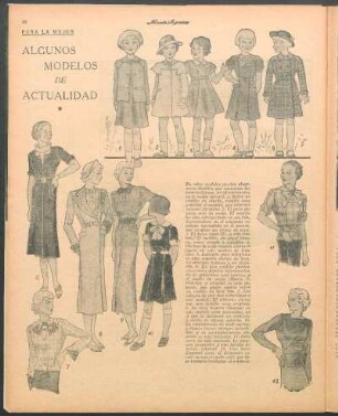 Algunos modelos de actualidad [Dibujos] : Para la mujer