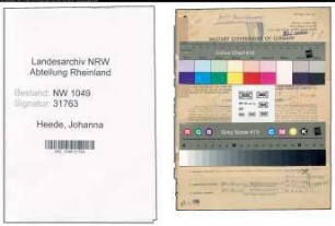 Entnazifizierung Johanna Vom Heede , geb. 13.05.1881 (Kauffrau)